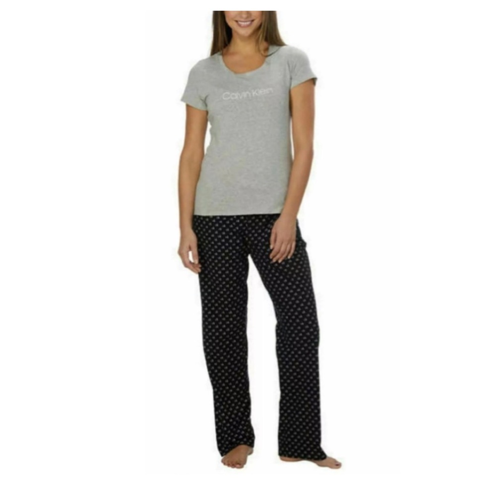 Calvin Klein Matching Gray Black Pajama Set